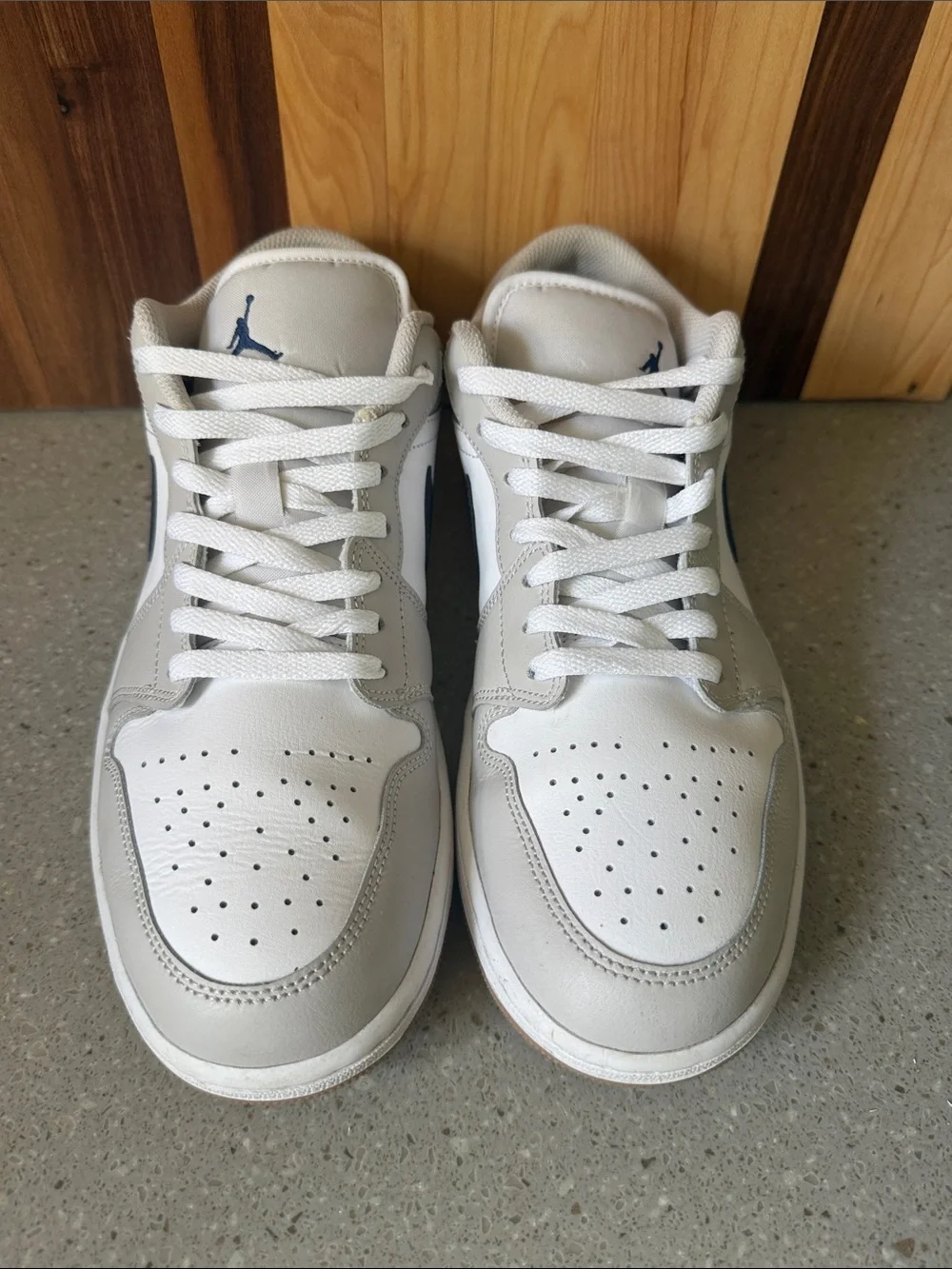 Nike Air Jordan 1 Low Midnight Navy Neutral Grey - Mens 10